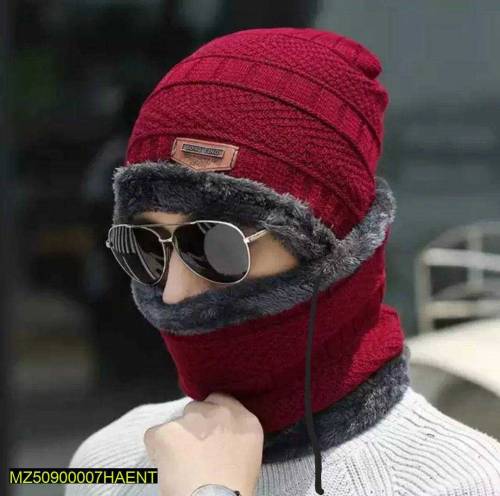   Unisex woolen Beanie And Neck wermer set 2in1