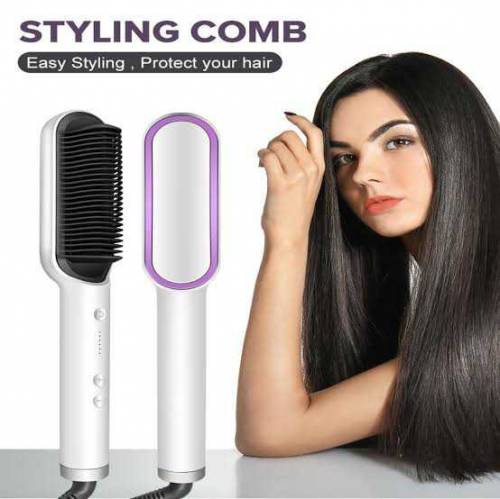 Hair straightener brush 