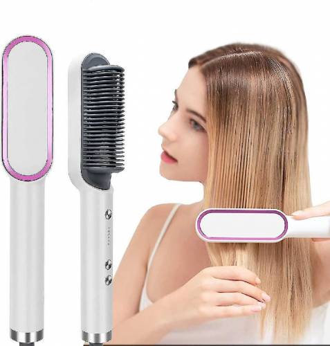 Hair straightener brush 