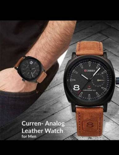 Curren Leather Sports Watches Army Military Analog Quartz Wrist Watch 