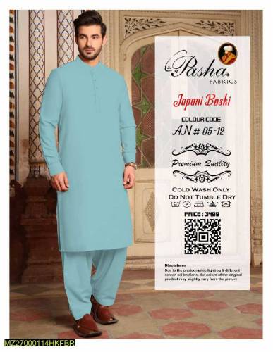 Boski and Wash and Wear Plain unstitched suit 