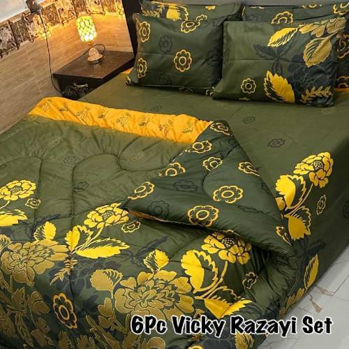 6 piece's Vicky razayi set 1_500 msg filled razayi 1 sheet 4 pillow 