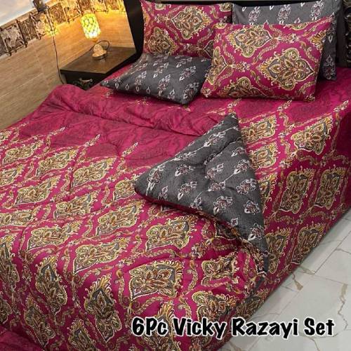 6 piece's Vicky razayi set 1_500 msg filled razayi 1 sheet 4 pillow 