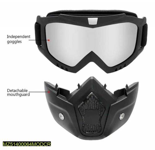 Material: TPU, Lens: PC•  Product Type: Sports Face Mask with Detachab