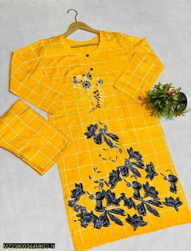 2 Pcs women stitched lawn printed suit