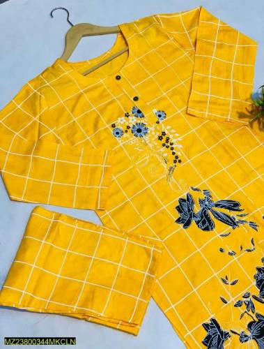 2 Pcs women stitched lawn printed suit