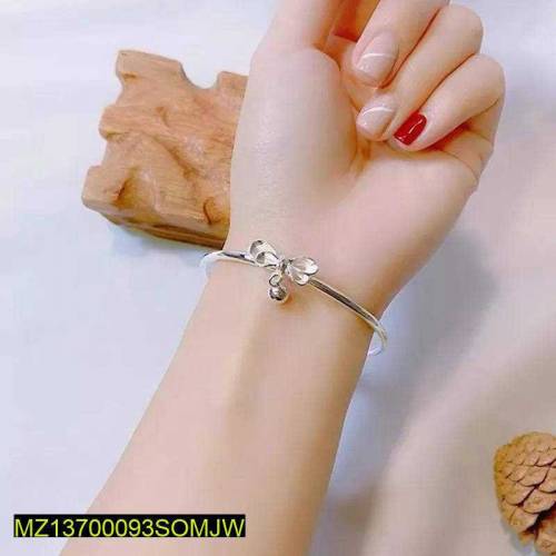 1 pc Alloy silver plated bow shape charm Kara bracelat