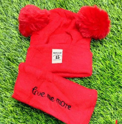 kids wool caps with warmer