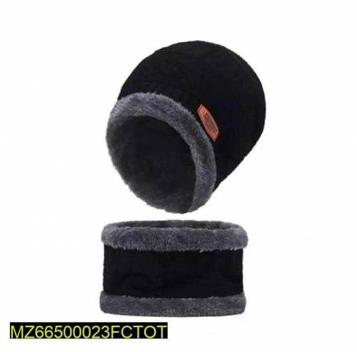  Beanie wool cap And Neck Warmer•