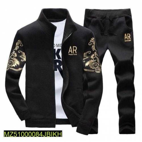 Men's stitched fleece plain winter jacket