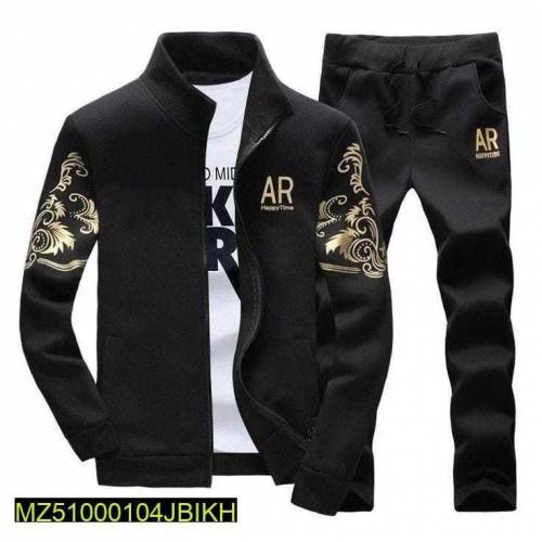 Men's stitched fleece plain winter jacket