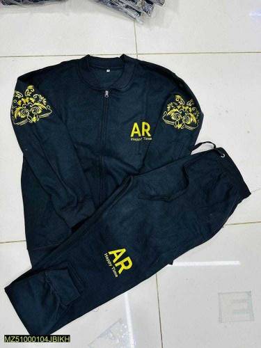 Men's stitched fleece plain winter jacket