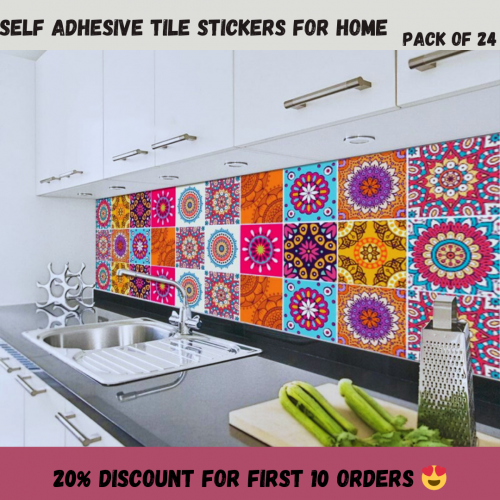 Self Adhesive Tile stickers Pack of 24 