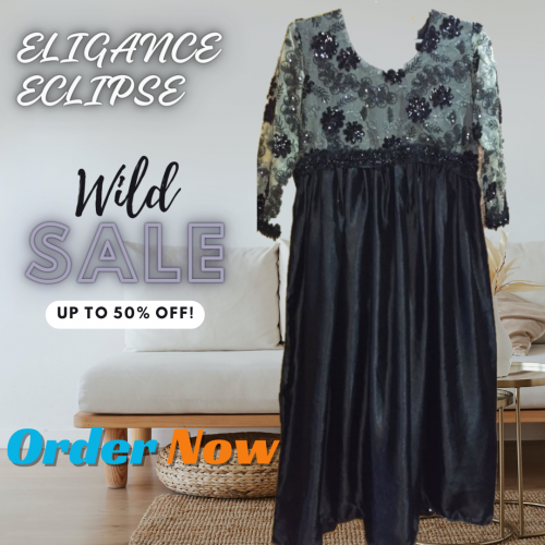 Black silk party dress