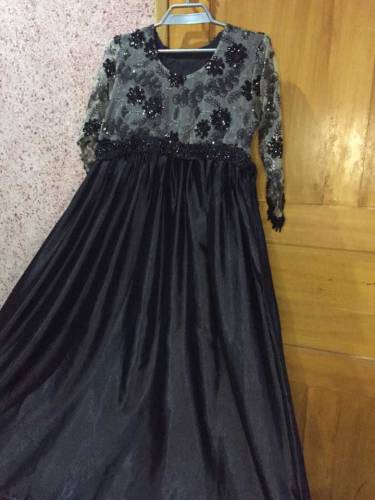 Black silk party dress
