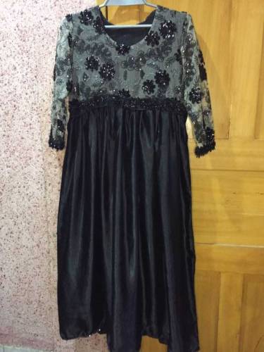 Black silk party dress