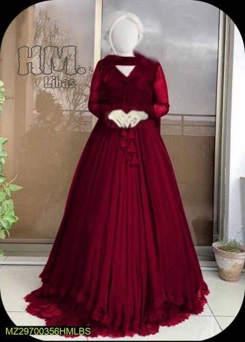 OFFER!! 3 Pcs Women's Stitched Chiffon Plain Maxi 