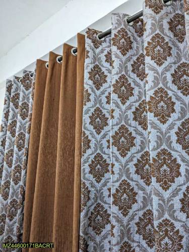 3 PCs leather printed curtain's set 