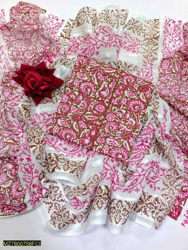2 PC women unstitched printed lawn