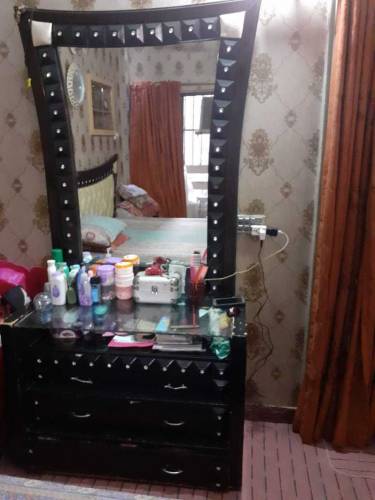fancy bed and dressing