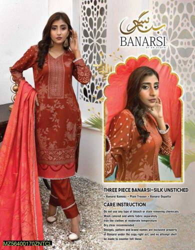 3 pc Indian silk lilion dress 