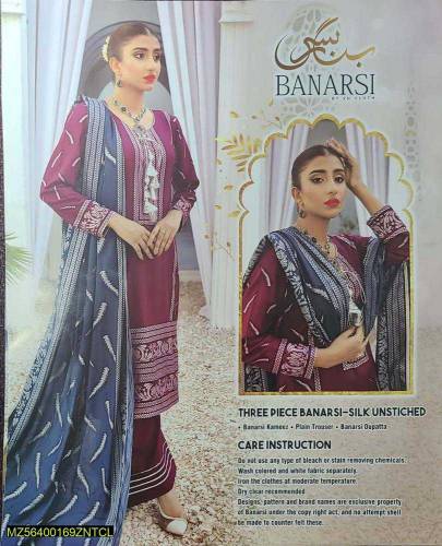3 pc Indian silk lilion dress 