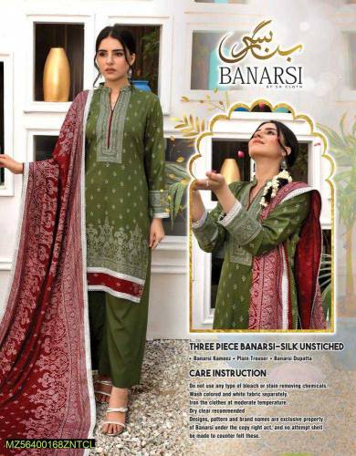 3 pc Indian silk lilion dress 