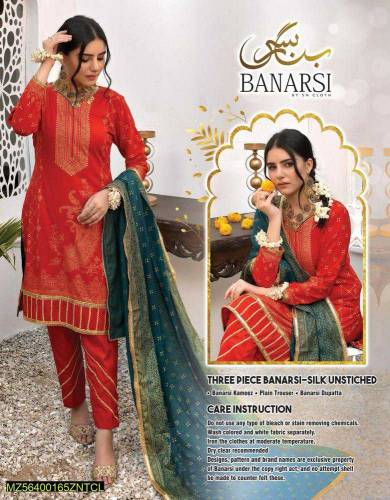 3 pc Indian silk lilion dress 