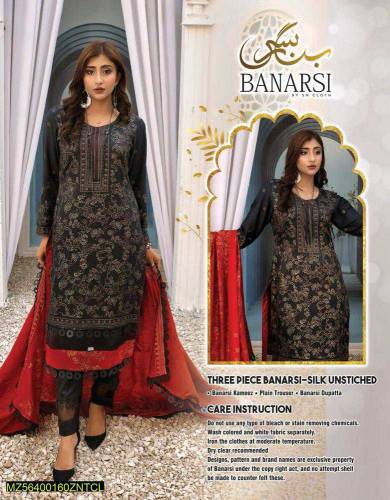 3 pc Indian silk lilion dress 