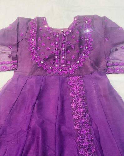 Stitched 3 peice silk frock