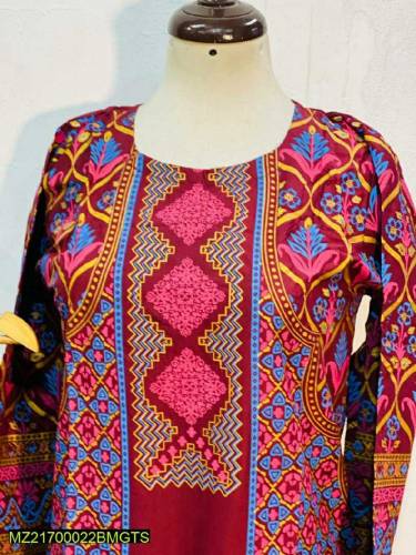 3D Block Print 2 Pcs Linen Suit 