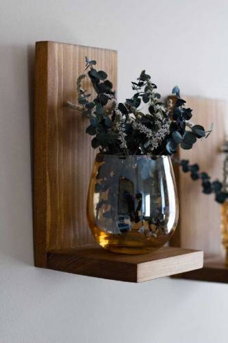 solid wood mini plant shelfs pack of 2
