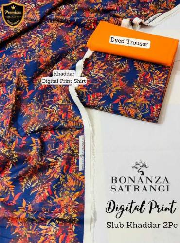 Khaadi and Bonanza Satrangi Slub Khad
