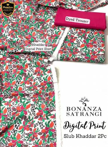 Khaadi and Bonanza Satrangi Slub Khad