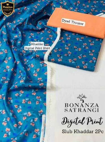 Khaadi and Bonanza Satrangi Slub Khad