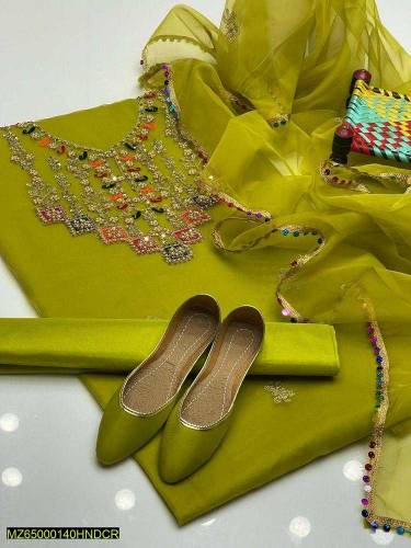 •  Fabric: Crinkle Chiffon•  Shirt Front: Heavy Embroidered•  Neckline
