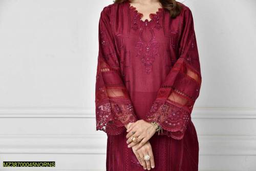 Norans 3pc peace lown suit heavy embroidery fancy long suit 