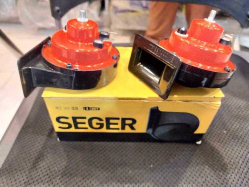 SEGER Trumpet Car Horn Set - High/Low Tone, 12 Volt, Universal Fit, 60