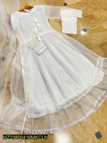 3pcs Unstiched Maxi