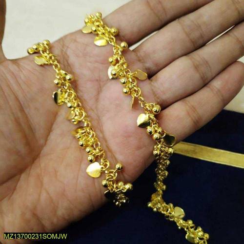 heart Design Anklet Pair