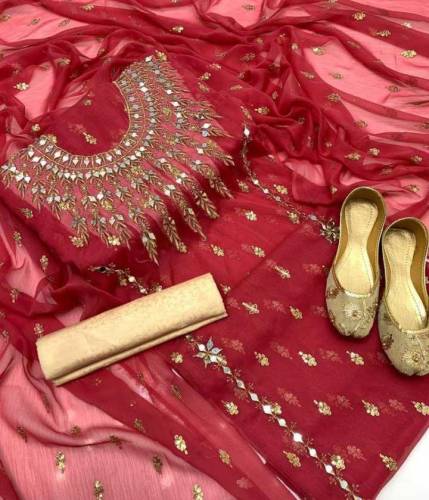 mirror work embroidered suit 