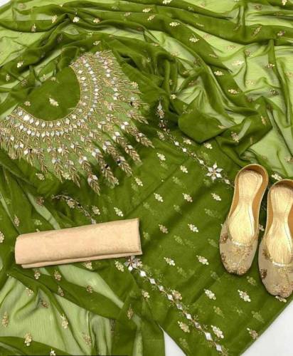 mirror work embroidered suit 