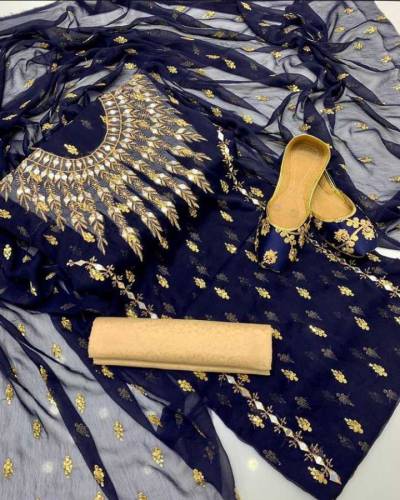 mirror work embroidered suit 