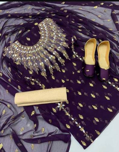 mirror work embroidered suit 