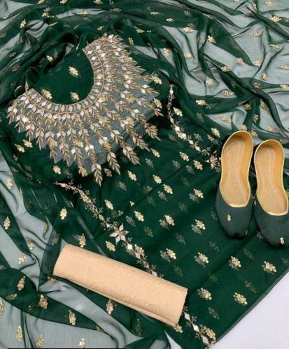 mirror work embroidered suit 
