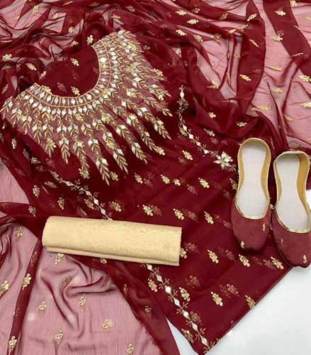 mirror work embroidered suit 