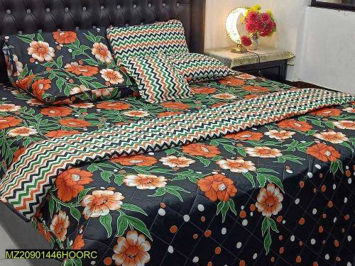 7 pcs cotton Salonica printed double bed comforter sets