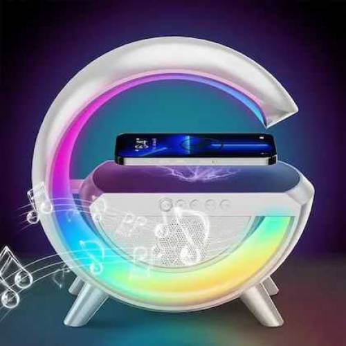 Multifunction G-Shape RGB Table Lamp with BT Speakers & WL charging