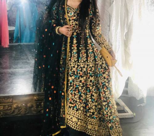 black tail style long dress