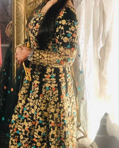 black tail style long dress